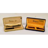 A Parker fountain pen with 12ct rolled gold engine turned decorated cap,