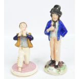 A 19th century Staffordshire figure 'Gin & Water', with double sided figure wearing a blue jacket,