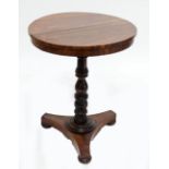 A 19th century rosewood circular occasional table,