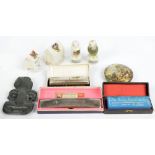 A mixed collectors' lot comprising three boxed mouth organs including an example by Hohner,