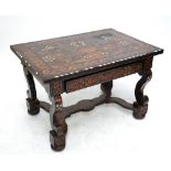 A late 17th century Dutch marquetry inlaid centre table,