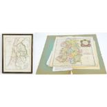 AFTER ROBERT MORDEN; five 19th century unframed folded maps including Northamptonshire,