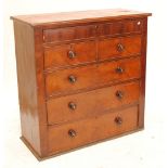 A mahogany chest of drawers one long above two short and further two long drawers, width 120cm.