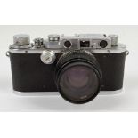 LEICA; a III camera, serial no. 139142, 1934, with Jupiter-8 lens, in associated leather case.