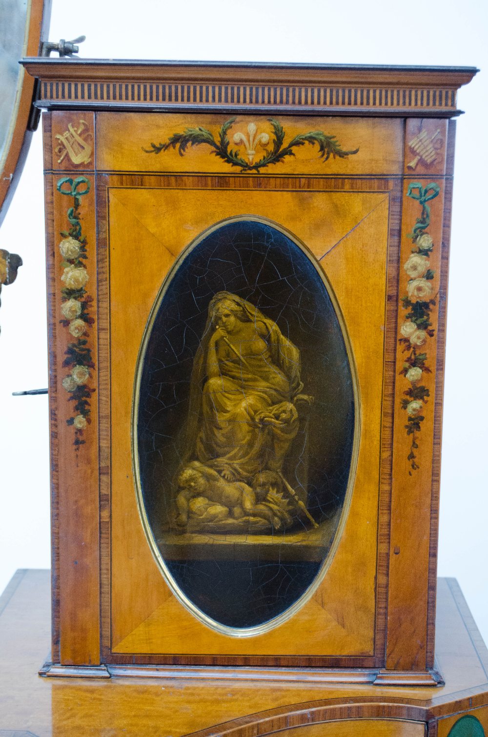 An exhibition quality 19th century satinwood and painted dressing table, - Image 2 of 8