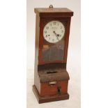 A national time recorder in oak case with clock,