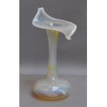 JAMES POWELL WHITEFRIARS; a straw opal Jack-in-the-Pulpit vase, with slight swirl decoration,