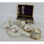 A quantity of mixed ceramics including a Royal Crown Derby 'Derby Posies' small ginger jar,