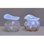 JAMES POWELL WHITEFRIARS; a near pair of opal bowls with everted rims,