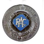 A Royal Automobile Club Associate enamel detailed circular badge, no.K33745.