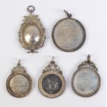 Four Victorian hallmarked silver white metal mounted Mid-Annandale Agricultural Society award