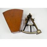 A cased octant with ivory inset gauge and name plaque inscribed 'J Berry Aberdeen',