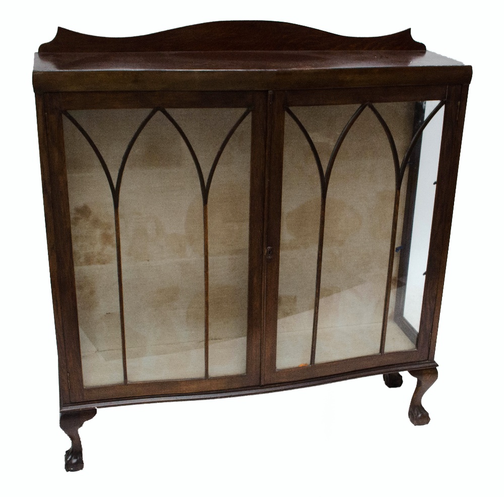 An Edwardian mahogany and inlaid small display cabinet and a 1940s display cabinet (2). - Image 2 of 2