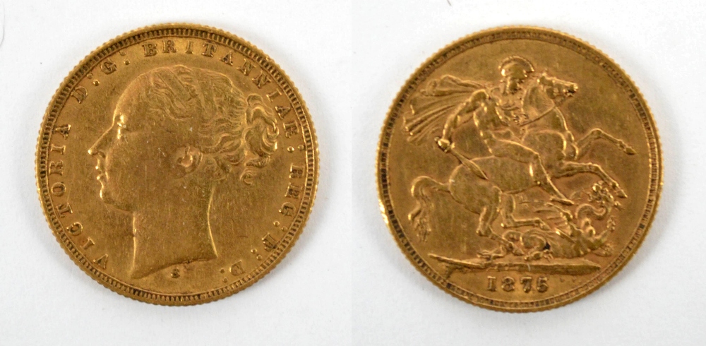 A Victoria full sovereign, 1875.