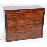 An early 20th century inlaid chest of drawers with frieze drawer above two short and three long