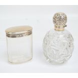 RICHARD MARTIN & EBENEZER HALL; a Victorian hallmarked silver topped cut glass scent bottle,