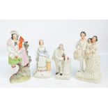 Four 19th century Staffordshire figures/figure groups 'George & Eliza Harris', height 35cm,