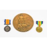 Two WWI medals with ribbons, inscribed to '24510 PTE. H. LEDGER. NORTH. N. R.