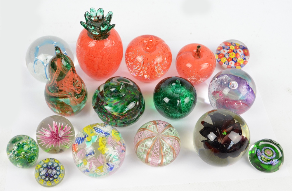 Sixteen paperweights to include Caithness 'May Dance' and 'Titania',