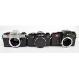 LEICA; three camera bodies; R3 Electonic, R4 and R5 (3).