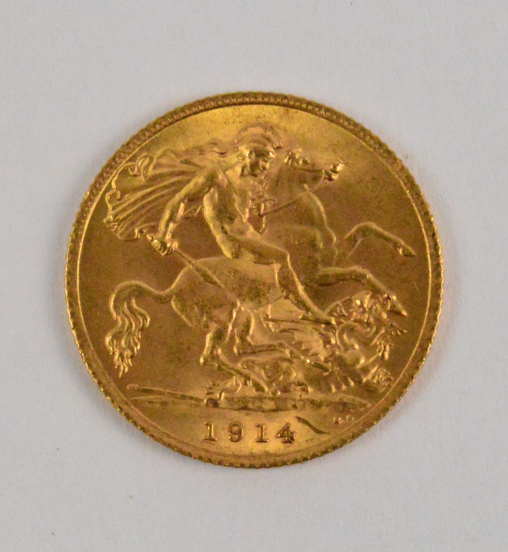 A George V half sovereign, 1914. - Image 2 of 2