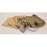 A WWII canvas AFS Wilmslow water bag,