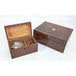 A late 19th century rosewood trinket box with mother of pearl inlay,