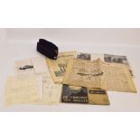 A German WWII Luftwaffe cap and a group WWII related ephemera including German,