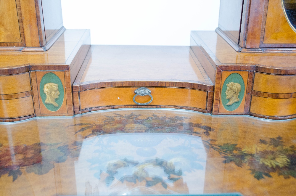 An exhibition quality 19th century satinwood and painted dressing table, - Image 3 of 8