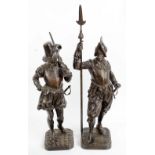 AFTER A. LEVEEL; a large bronze figure 'Huguenot', height 71.