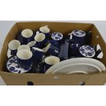 A quantity of Melitta teaware in retro 'Stockholm' cobalt blue pattern,