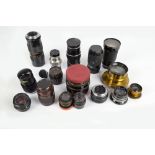 A small collection of various lenses including a Cook Apochromatic Process lens, no.