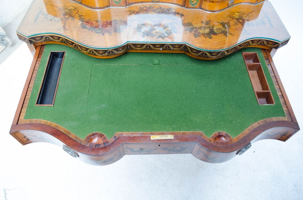 An exhibition quality 19th century satinwood and painted dressing table, - Image 5 of 8