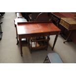 A Victorian mahogany two drawer side table.