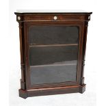 A late Victorian ebonised and inlaid pier cabinet,