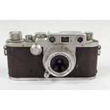 LEICA; a IIIF camera, serial no.528614, 1950, with Summaron f=2.8cm 1:5.6 lens, with leather case.