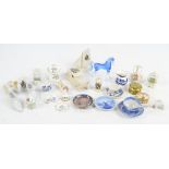 A small collection of crested China including Shelley model of a sailing boat,