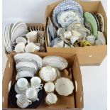 A large quantity of ceramics contained in three boxes including tea services and part tea services,