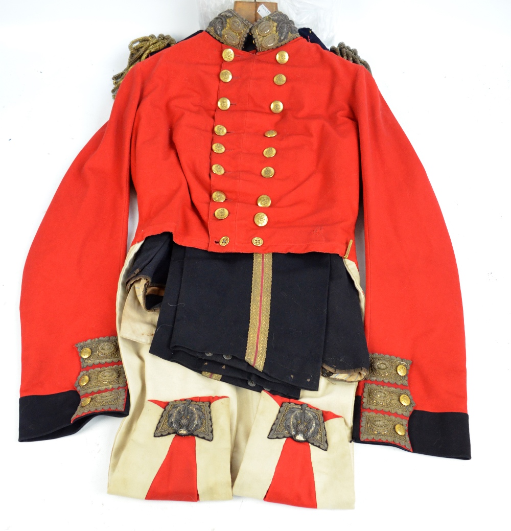 A 19th century dress uniform with scarlet tunic of the 2nd Foot Guards, now the Scot's Guards,