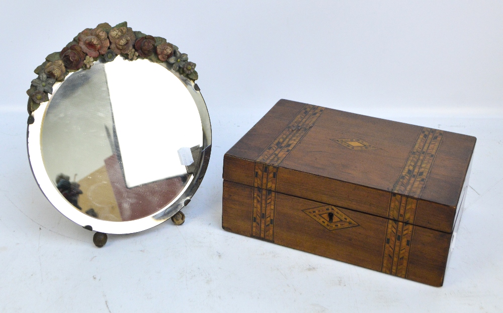 A Victorian walnut and inlaid writing slope,