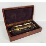 GARDENER OF EDINBURGH; a Victorian mahogany cased brass bodied enema kit,
