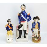 A large 19th century Staffordshire figure 'Louis Napoleon', height 42cm,