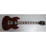 A Gibson SG Sixties Tribute Special Edition 2013 chocolate mahogany bare wood finish, made in USA,