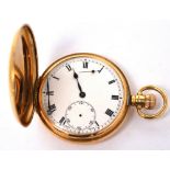 A gentlemen's 9ct gold full hunter pocket watch,