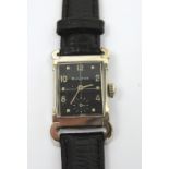 Bulova; a 1956 gentlemen's 'Warwick' tank-style wristwatch,