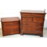 A Simon Horn contemporary mahogany nursery two-over-two chest of drawers with integral baby