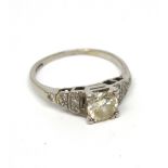 A platinum and diamond solitaire ring, diamond is approx 6.