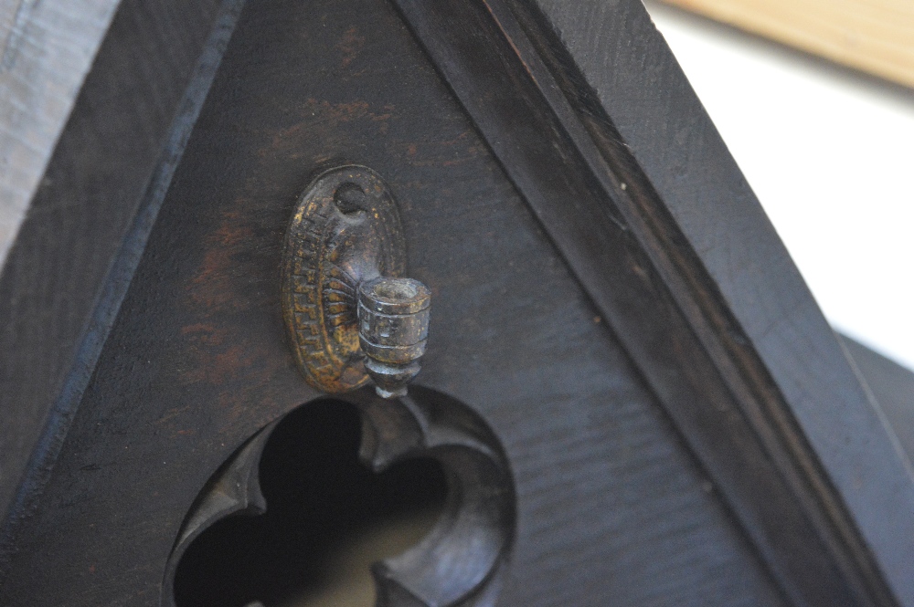 An early 19th century Gothic-style oak ebonised church lectern supported on heavily carved - Image 3 of 3