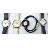 Pandora; a 'Fleur' ladies' wristwatch 812038LS, circular white dial set with diamond-set batons,