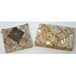 Two mother of pearl bound card places (both af).